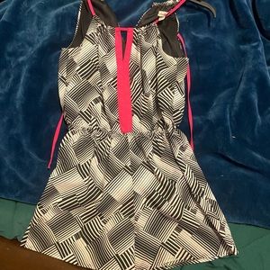 black white and pink romper